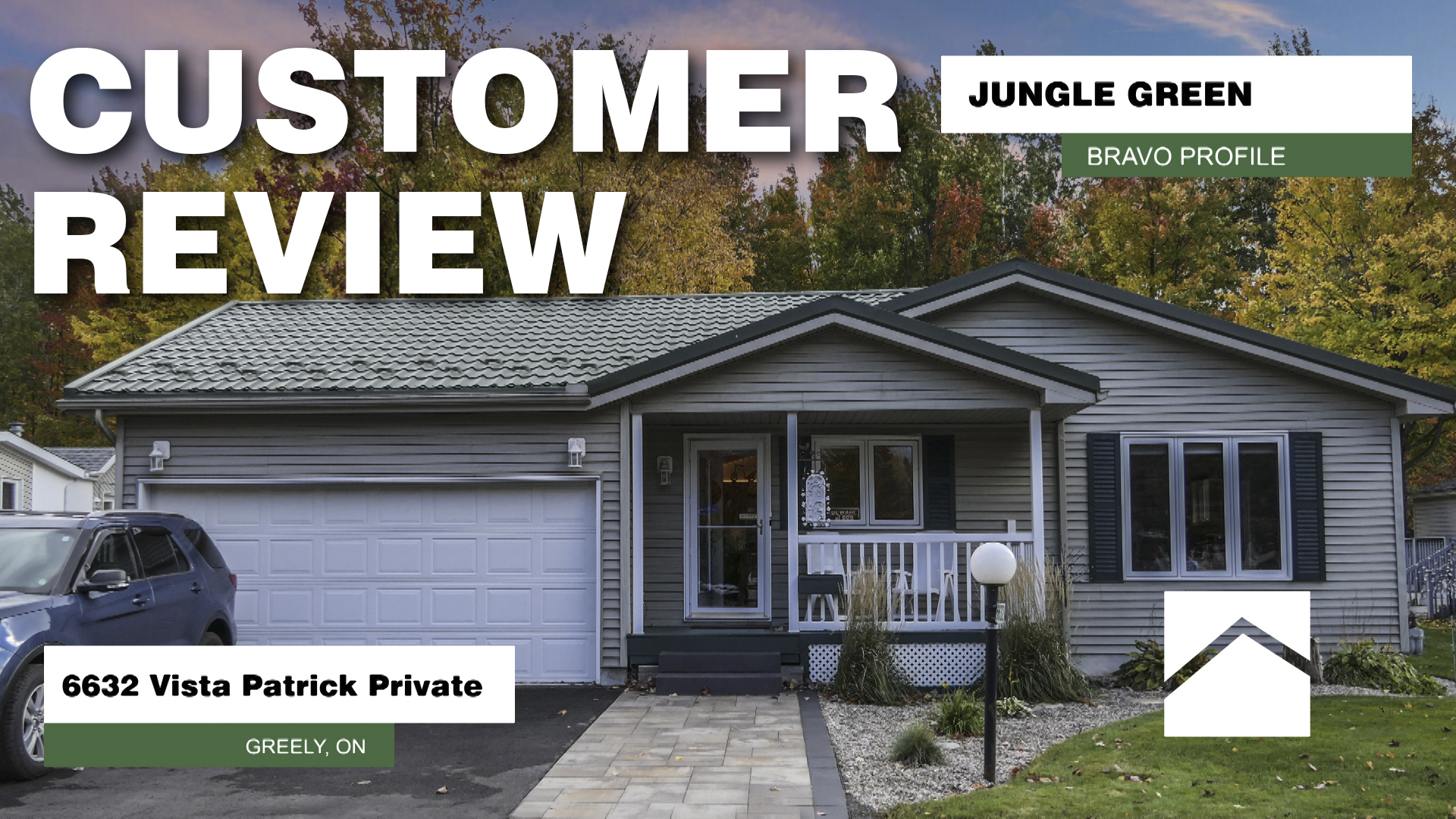 Junmgle Green, Bravo Profile Metal Roofing Greely Ontario